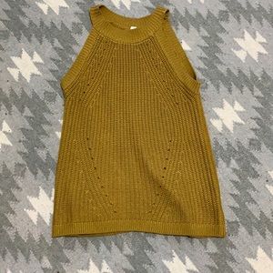 Gold knit sweater tank